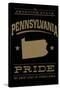 Pennsylvania State Pride - Gold on Black-Lantern Press-Stretched Canvas