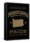 Pennsylvania State Pride - Gold on Black-Lantern Press-Framed Stretched Canvas