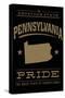 Pennsylvania State Pride - Gold on Black-Lantern Press-Stretched Canvas