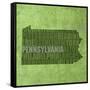 Pennsylvania State Words-David Bowman-Framed Stretched Canvas