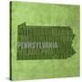 Pennsylvania State Words-David Bowman-Stretched Canvas