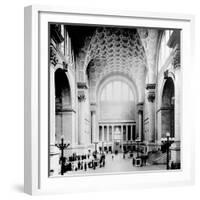 Pennsylvania Station, New York City, Main Waiting Room- Looking North, C.1910 (B/W Photo)-American Photographer-Framed Giclee Print