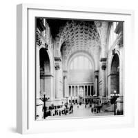 Pennsylvania Station, New York City, Main Waiting Room- Looking North, C.1910 (B/W Photo)-American Photographer-Framed Giclee Print