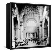 Pennsylvania Station, New York City, Main Waiting Room- Looking North, C.1910 (B/W Photo)-American Photographer-Framed Stretched Canvas