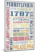 Pennsylvania - Typography-Lantern Press-Mounted Art Print