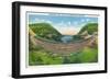 Pennsylvania, View of the Main Line PA Railroad Horseshoe Curve-Lantern Press-Framed Art Print