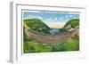 Pennsylvania, View of the Main Line PA Railroad Horseshoe Curve-Lantern Press-Framed Art Print