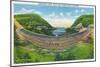 Pennsylvania, View of the Main Line PA Railroad Horseshoe Curve-Lantern Press-Mounted Art Print