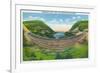 Pennsylvania, View of the Main Line PA Railroad Horseshoe Curve-Lantern Press-Framed Art Print