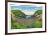 Pennsylvania, View of the Main Line PA Railroad Horseshoe Curve-Lantern Press-Framed Art Print