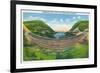 Pennsylvania, View of the Main Line PA Railroad Horseshoe Curve-Lantern Press-Framed Art Print