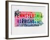 Pennsylvania Watercolor Word Cloud-NaxArt-Framed Art Print