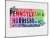 Pennsylvania Watercolor Word Cloud-NaxArt-Mounted Art Print