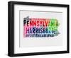 Pennsylvania Watercolor Word Cloud-NaxArt-Framed Art Print