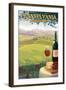 Pennsylvania Wine Country-Lantern Press-Framed Art Print