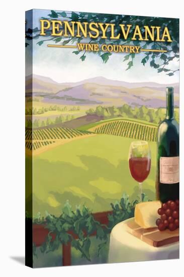 Pennsylvania Wine Country-Lantern Press-Stretched Canvas