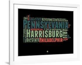 Pennsylvania Word Cloud 1-NaxArt-Framed Art Print