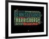 Pennsylvania Word Cloud 1-NaxArt-Framed Art Print