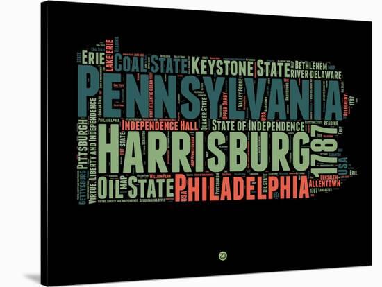 Pennsylvania Word Cloud 1-NaxArt-Stretched Canvas