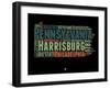 Pennsylvania Word Cloud 1-NaxArt-Framed Art Print