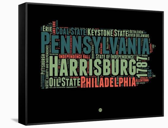 Pennsylvania Word Cloud 1-NaxArt-Framed Stretched Canvas