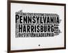 Pennsylvania Word Cloud 2-NaxArt-Framed Art Print