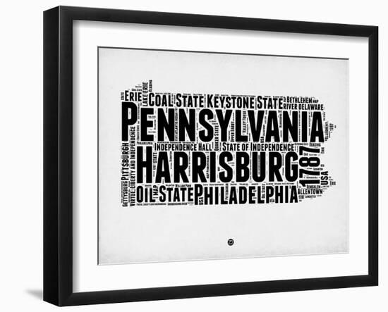 Pennsylvania Word Cloud 2-NaxArt-Framed Art Print