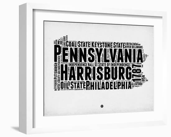 Pennsylvania Word Cloud 2-NaxArt-Framed Art Print