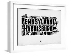Pennsylvania Word Cloud 2-NaxArt-Framed Art Print