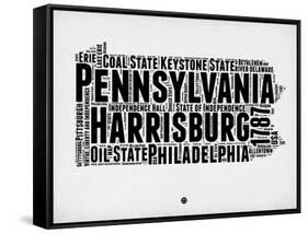 Pennsylvania Word Cloud 2-NaxArt-Framed Stretched Canvas