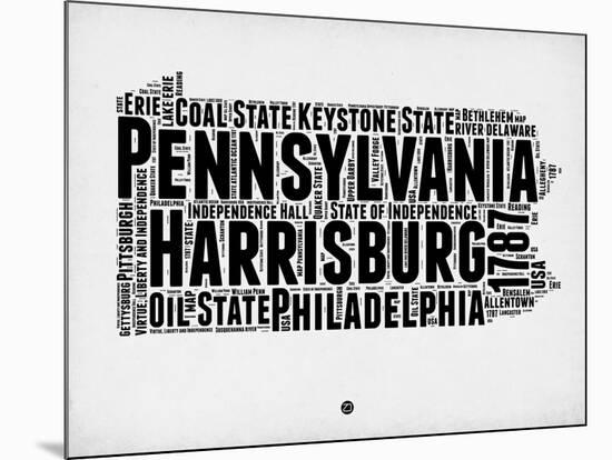 Pennsylvania Word Cloud 2-NaxArt-Mounted Art Print