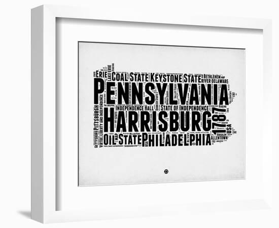 Pennsylvania Word Cloud 2-NaxArt-Framed Art Print