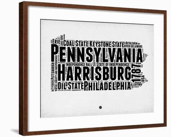 Pennsylvania Word Cloud 2-NaxArt-Framed Art Print