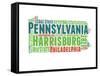 Pennsylvania Word Cloud Map-NaxArt-Framed Stretched Canvas