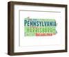 Pennsylvania Word Cloud Map-NaxArt-Framed Art Print