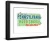 Pennsylvania Word Cloud Map-NaxArt-Framed Art Print