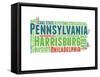 Pennsylvania Word Cloud Map-NaxArt-Framed Stretched Canvas