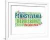 Pennsylvania Word Cloud Map-NaxArt-Framed Art Print