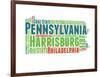 Pennsylvania Word Cloud Map-NaxArt-Framed Art Print