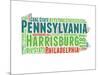 Pennsylvania Word Cloud Map-NaxArt-Mounted Art Print