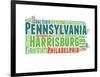 Pennsylvania Word Cloud Map-NaxArt-Framed Art Print