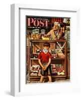 "Penny Candy," Saturday Evening Post Cover, September 23, 1944-Stevan Dohanos-Framed Giclee Print