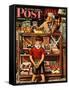 "Penny Candy," Saturday Evening Post Cover, September 23, 1944-Stevan Dohanos-Framed Stretched Canvas