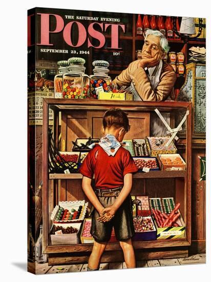 "Penny Candy," Saturday Evening Post Cover, September 23, 1944-Stevan Dohanos-Stretched Canvas