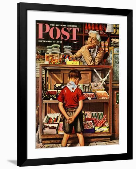 "Penny Candy," Saturday Evening Post Cover, September 23, 1944-Stevan Dohanos-Framed Giclee Print