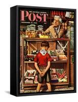 "Penny Candy," Saturday Evening Post Cover, September 23, 1944-Stevan Dohanos-Framed Stretched Canvas