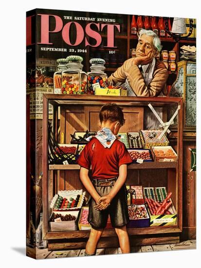 "Penny Candy," Saturday Evening Post Cover, September 23, 1944-Stevan Dohanos-Stretched Canvas