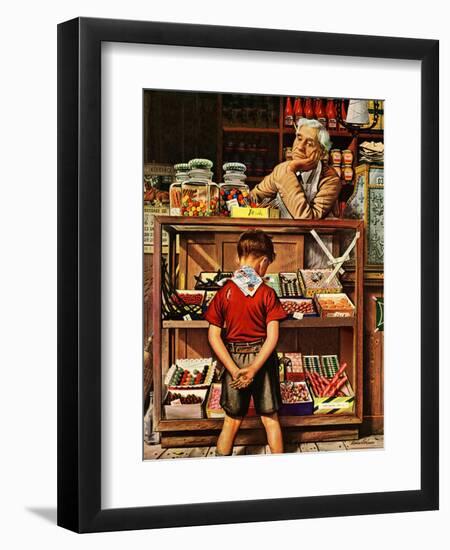 "Penny Candy," September 23, 1944-Stevan Dohanos-Framed Premium Giclee Print