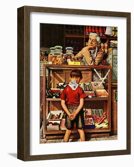 "Penny Candy," September 23, 1944-Stevan Dohanos-Framed Giclee Print