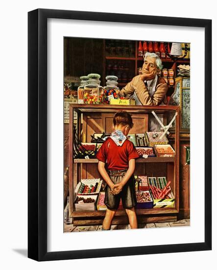 "Penny Candy," September 23, 1944-Stevan Dohanos-Framed Giclee Print
